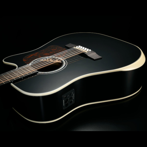 Walden D642RCEB-G Natura Solid Sitka Top-Mahogany 12-String Armrest Dreadnought Acoustic Cutaway-Electric - Gloss Black (D642RCEB-G/W)