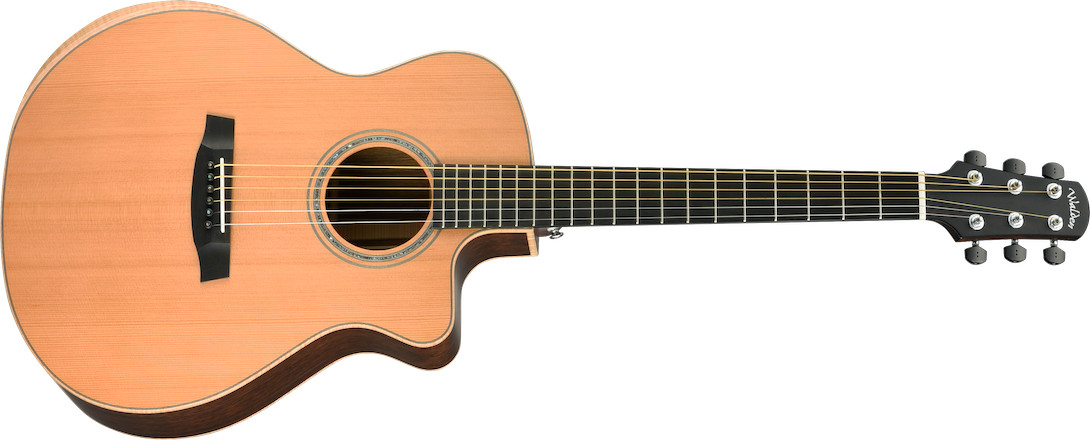 Walden G3033RCE All-Solid Cedar/Ovangkol-Figured Maple Armrest Grand Auditorium Acoustic Cutaway-Electric - Satin Natural (G3033RCE/H)