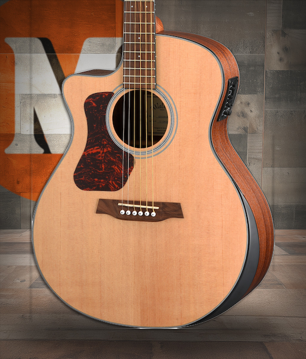 Walden G550RCEL Natura Solid Spruce Top Left-Handed Armrest Grand Auditorium Acoustic Cutaway-Electric - Open Pore Satin Natural (G550RCEL/W) | Musician Madness