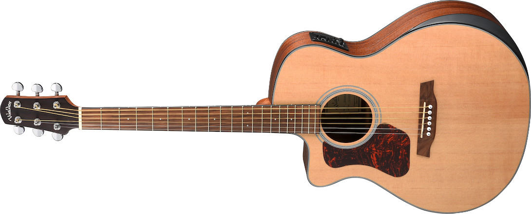 Walden G550RCEL Natura Solid Spruce Top Left-Handed Armrest Grand Auditorium Acoustic Cutaway-Electric - Open Pore Satin Natural (G550RCEL/W)