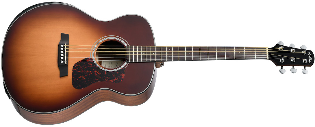 Walden G550REAB-G Natura Solid Spruce Top Armrest Grand Auditorium Acoustic-Electric - Amber Burst Gloss Top / Open Pore Natural (G550REAB-G/W) | Musician Madness