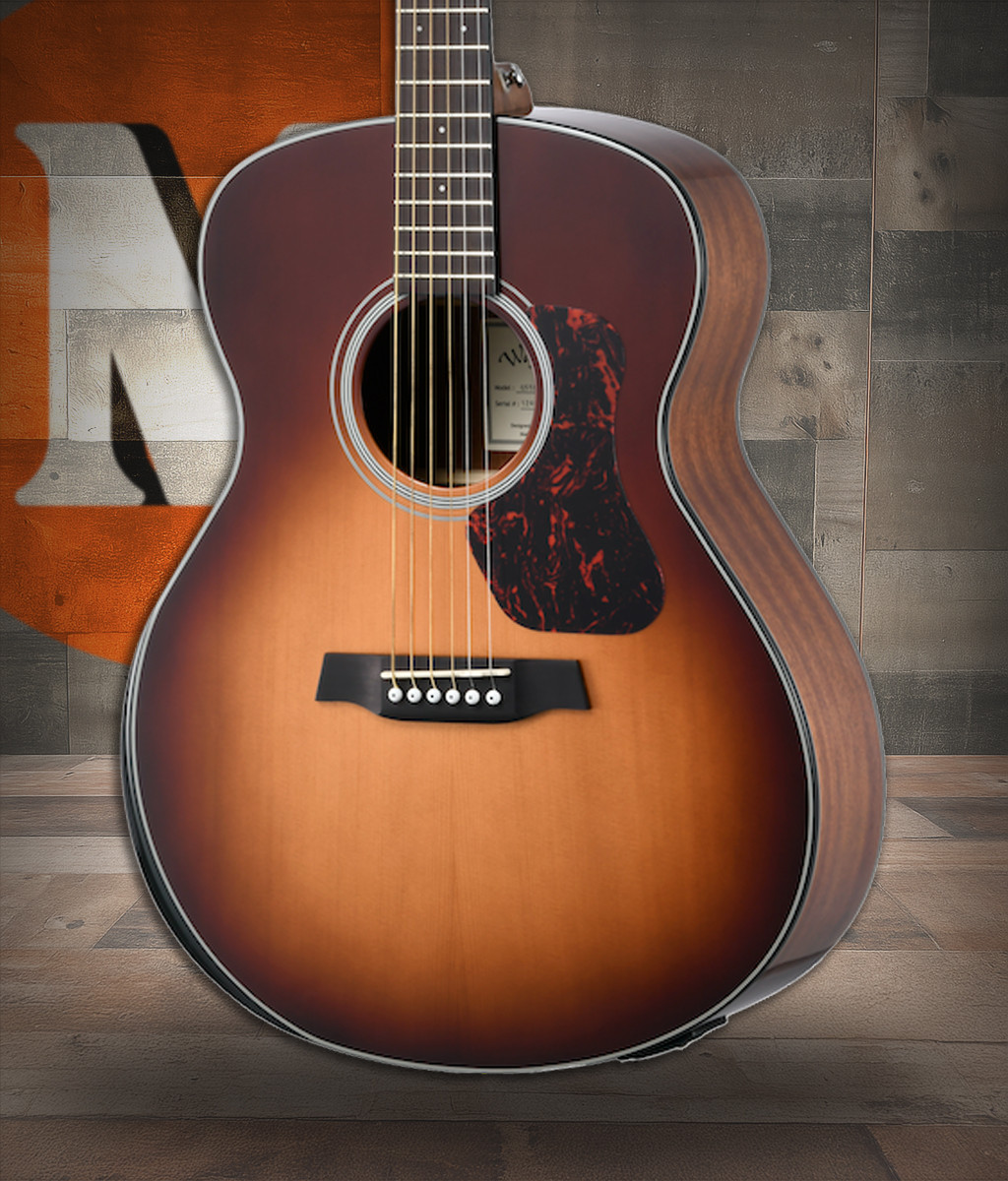 Walden G550REAB-G Natura Solid Spruce Top Armrest Grand Auditorium Acoustic-Electric - Amber Burst Gloss Top / Open Pore Natural (G550REAB-G/W) | Musician Madness