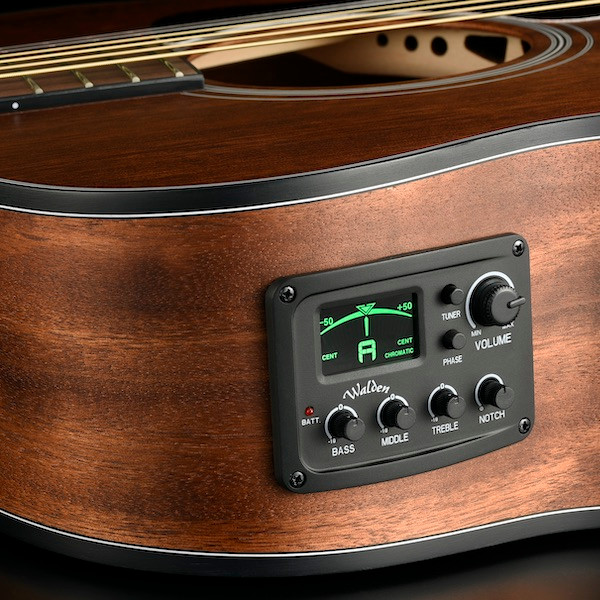 Walden G551E Natura Solid Mahogany Top Grand Auditorium Acoustic-Electric - Open Pore Satin Natural (G551E/W)