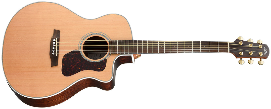 Walden G633CE Natura Solid Cedar Top/Ovangkol Grand Auditorium Acoustic Cutaway-Electric - Satin Natural (G633CE/W) | Musician Madness