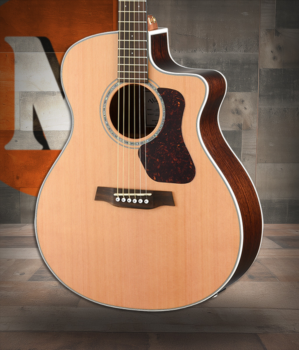 Walden G633CE Natura Solid Cedar Top/Ovangkol Grand Auditorium Acoustic Cutaway-Electric - Satin Natural (G633CE/W) | Musician Madness