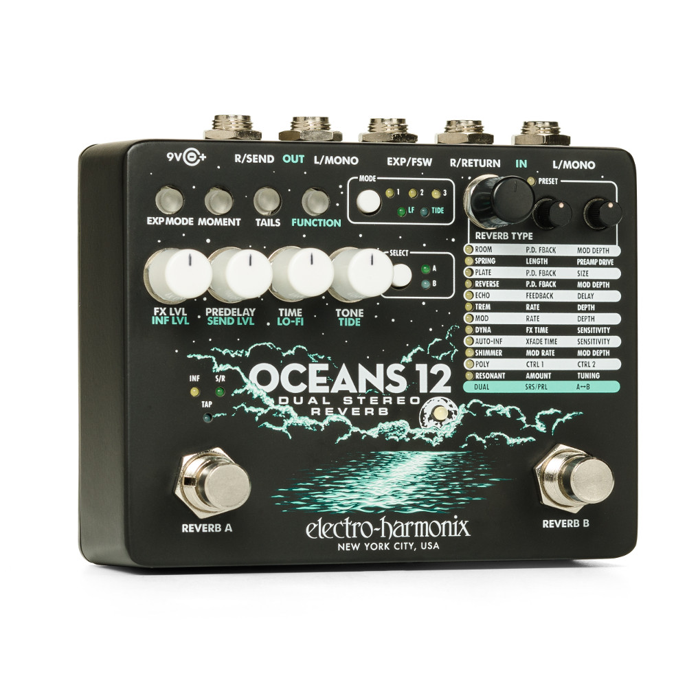 Electro-Harmonix Oceans 12 Dual Stereo Reverb (OCEANS12) | Musician Madness