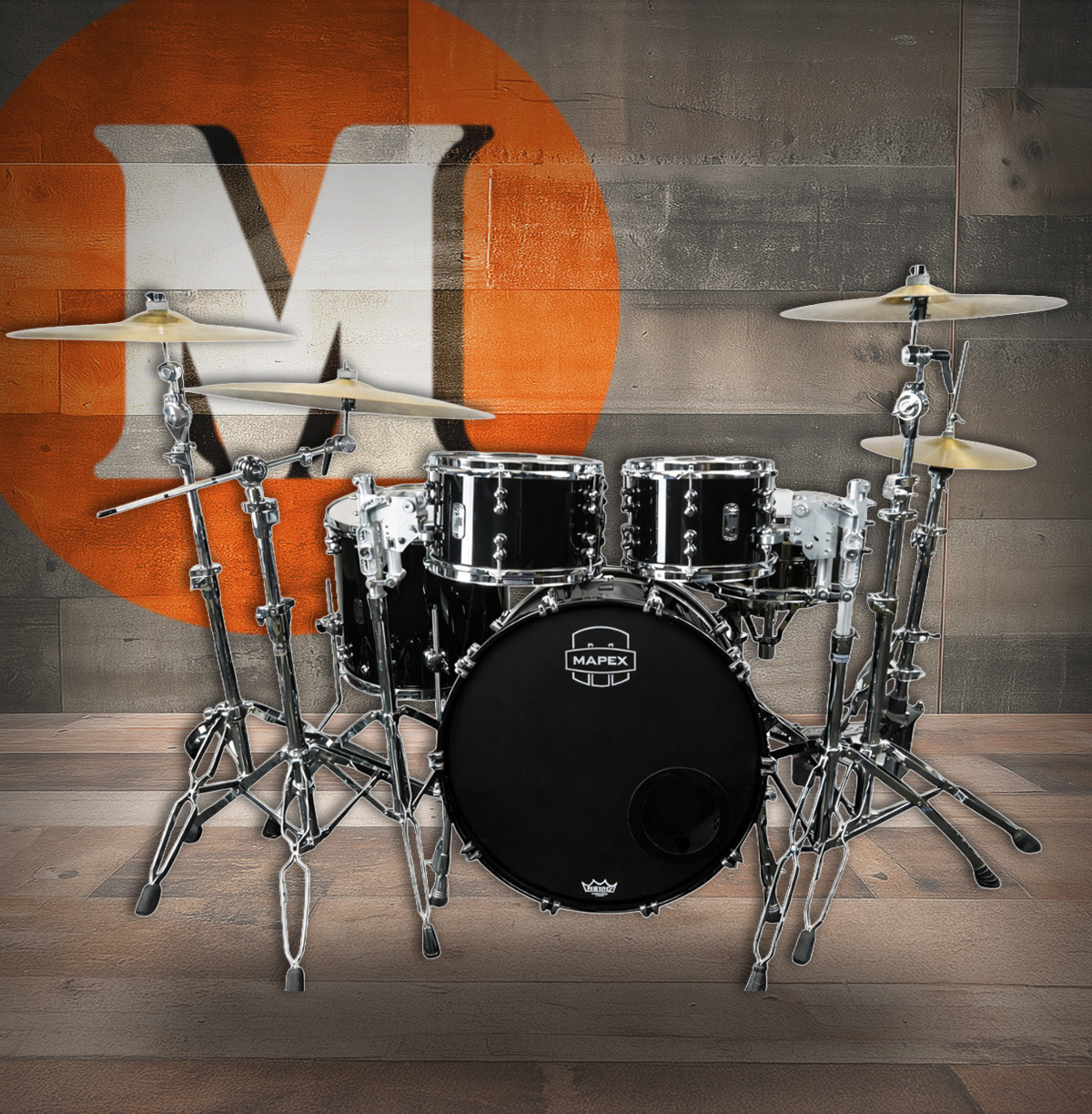 Mapex Black Panther Design Lab Versatus 22,10,12,14,16 - Piano Black (BPDLV628XPB)