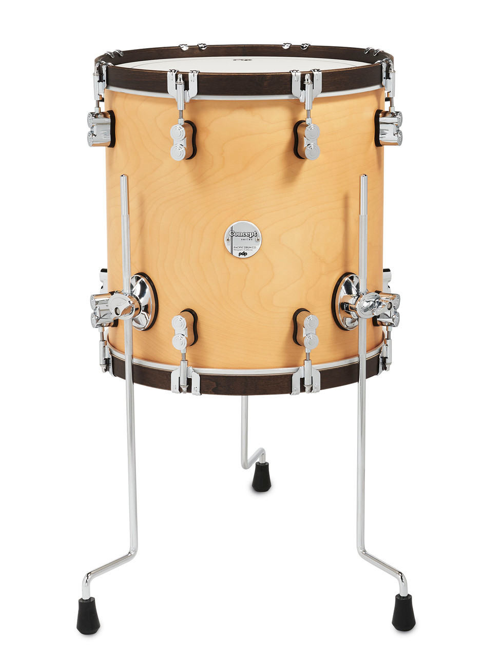 PDP Concept Classic 14x14 Natural Stain Floor Tom with Walnut Stain Wood Hoops (PDCC1414FTNW) | Musician Madness