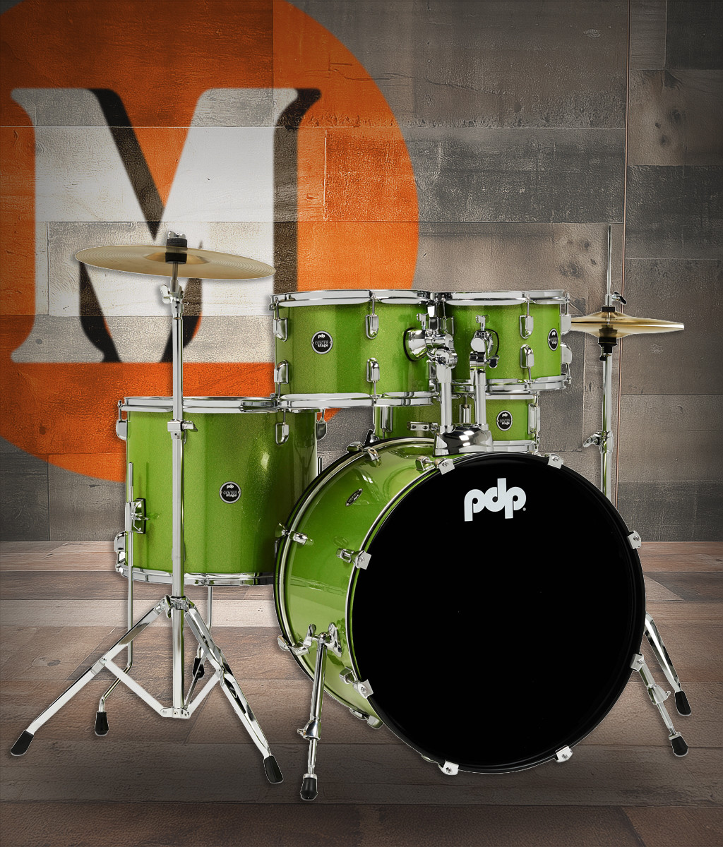 PDP Centerstage 5 Pc Complete Kit - Electric Green (PDCE2215KTEL)