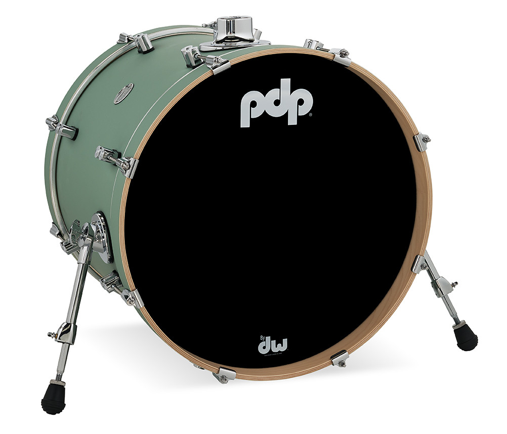 PDP Concept Series Maple Bass Drum 16x20 - Satin Seafoam Finish Ply w/Chrome Hardware (PDCM1620KKSF) | Musician Madness