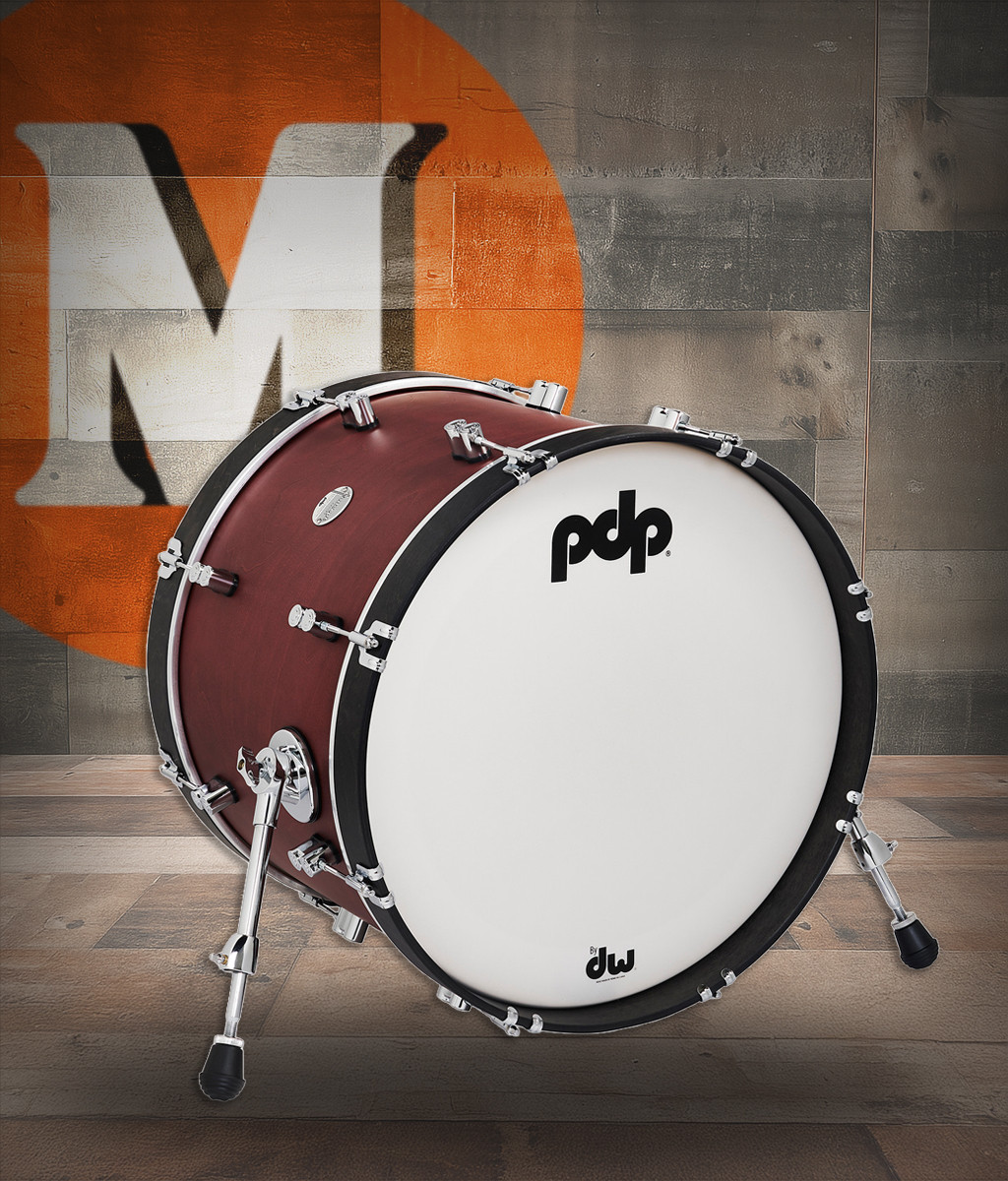 PDP Concept Classic 14x20 - Ox Blood Stain Kick Drum with Ebony Stain Hoops (PDCC1420KKOE)