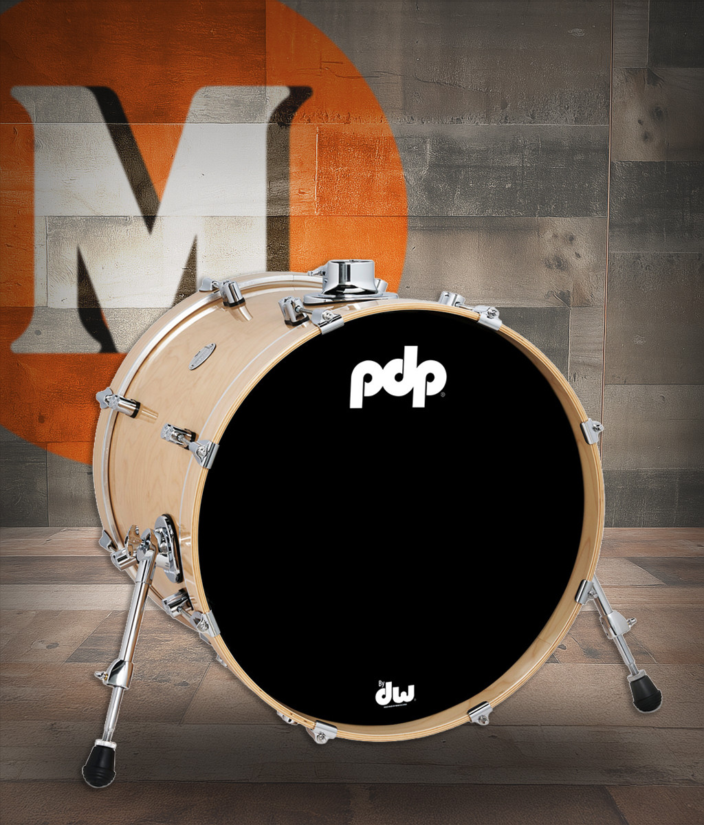 PDP Concept Series Maple Bass Drum 16x20 - Natural w/Chrome Hardware (PDCM1620KKNA)