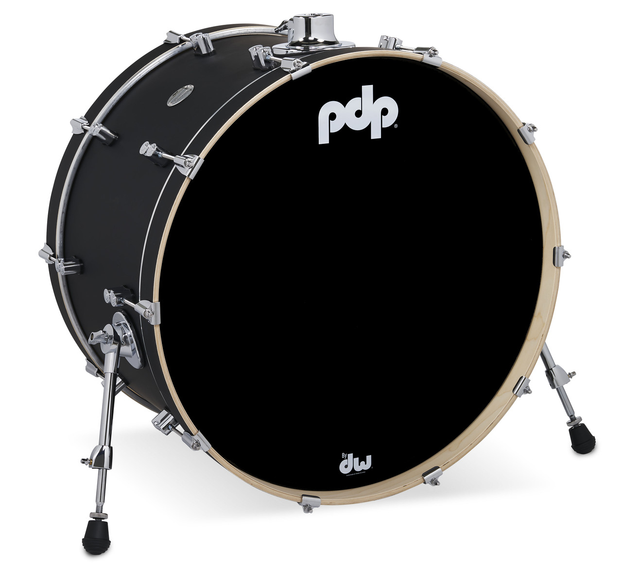 PDP Concept Series Maple Bass Drum 14x24 - Satin Black Finish Ply w/Chrome Hardware(PDCM1424KKBK) | Musician Madness