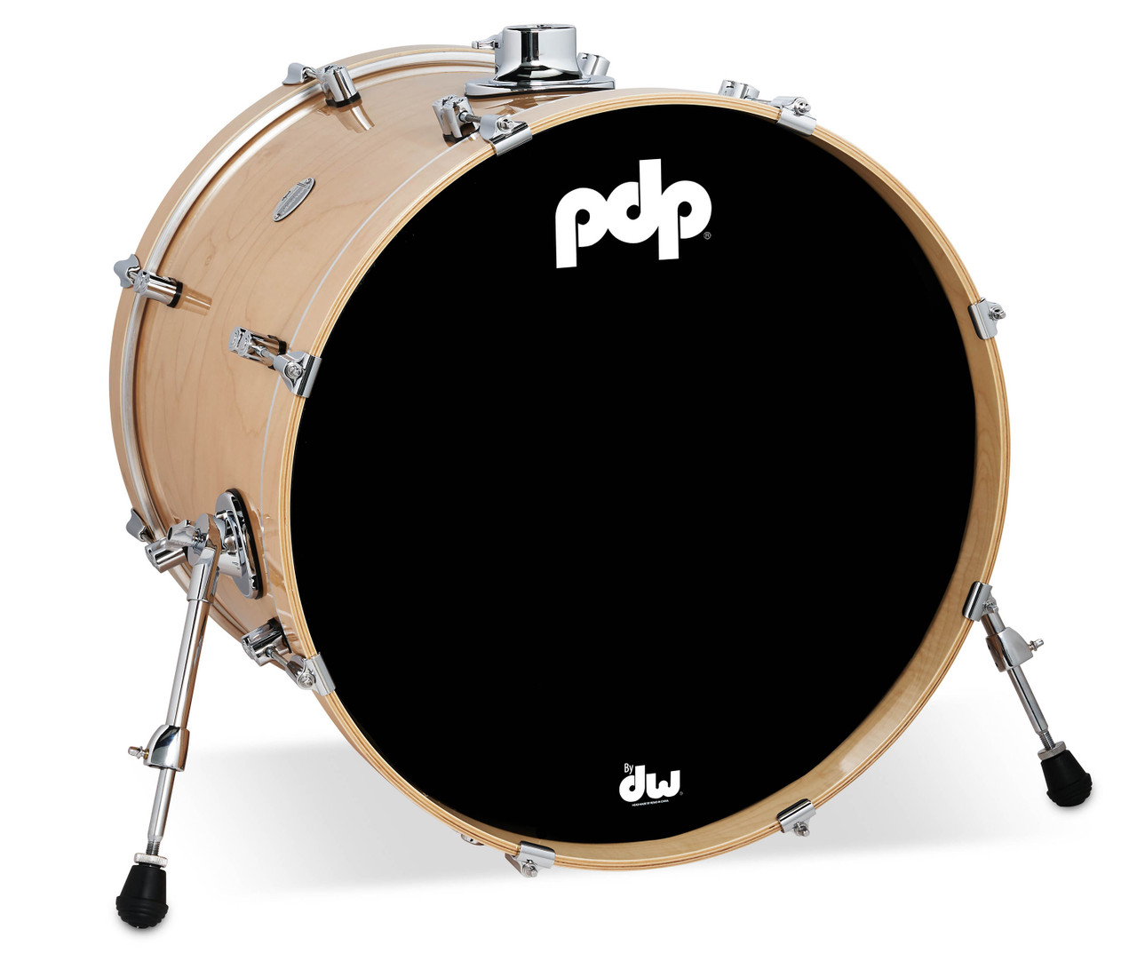 PDP Concept Series Maple Bass Drum 18x22 - Natural Lacquer w/Chrome Hardware (PDCM1822KKNA) | Musician Madness