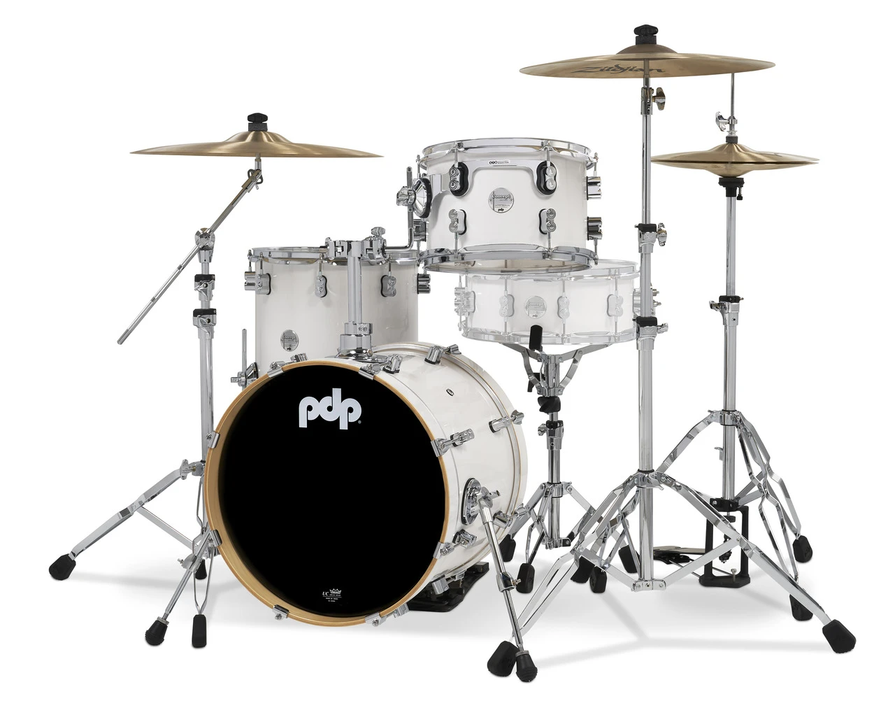 PDP Concept Maple - Pearlescent White Chrome Hardware Bop (PDCM18BPPW) | Musician Madness