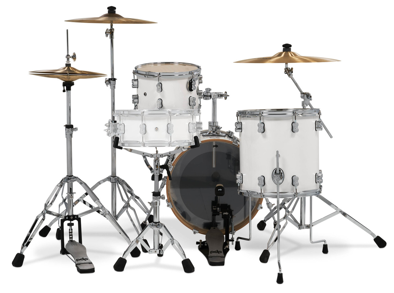 PDP Concept Maple - Pearlescent White Chrome Hardware Bop (PDCM18BPPW) | Musician Madness
