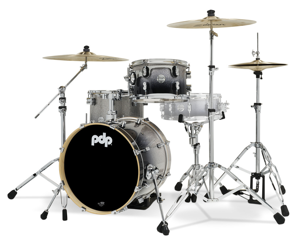 PDP Concept Maple - Silver/Black Fade Chrome Hardware Bop (PDCM18BPSB) | Musician Madness