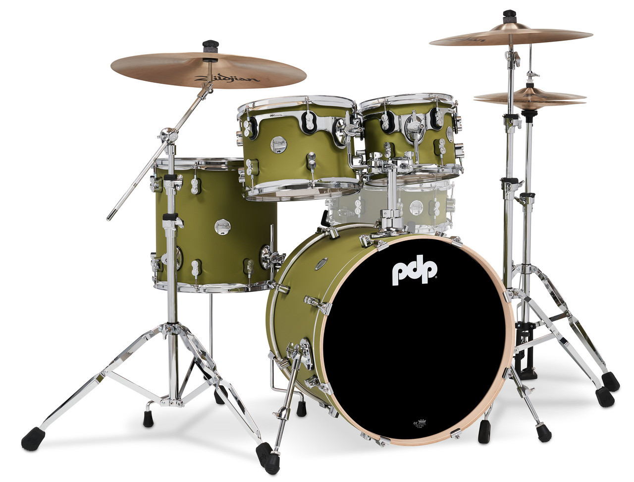 PDP Concept Maple - Satin Olive Chrome Hardware 4 Pc (PDCM20FNSO) | Musician Madness