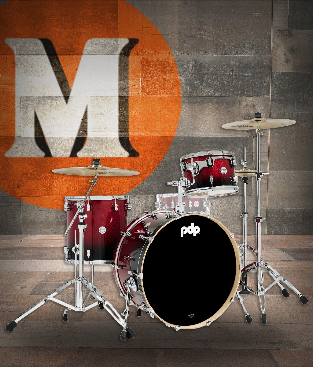 PDP Concept Maple - Red/Black Fade Chrome Hardware Rock (PDCM24RKRB) | Musician Madness