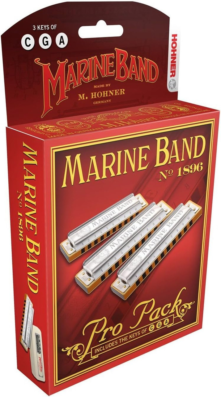 Hohner Marine Band 3 Pack Keys Of C, G, A (MBAND-3PK)