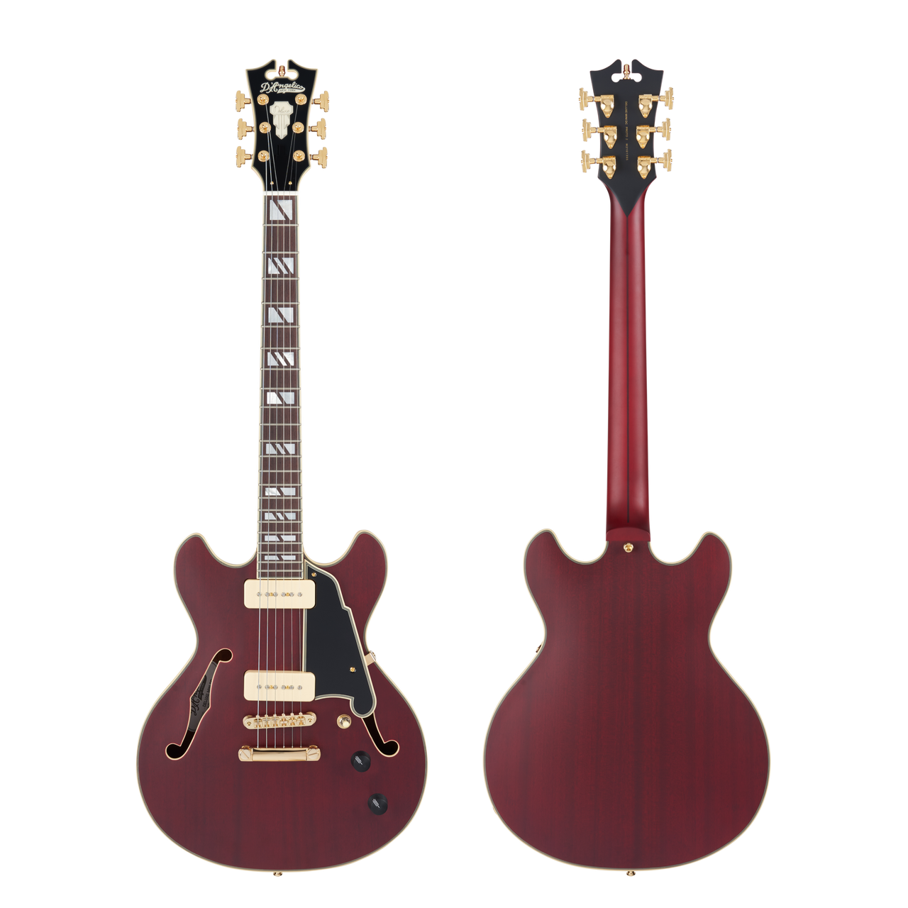 D'Angelico Deluxe Mini DC - Satin Trans Wine (DADMINIDCSTWGS) | Musician Madness