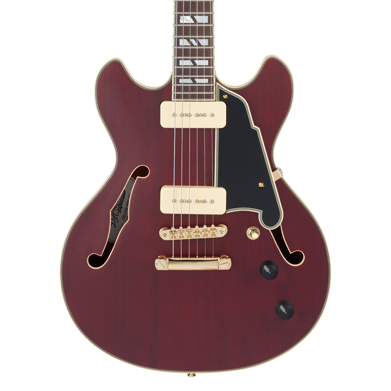 D'Angelico Deluxe Mini DC - Satin Trans Wine (DADMINIDCSTWGS) | Musician Madness