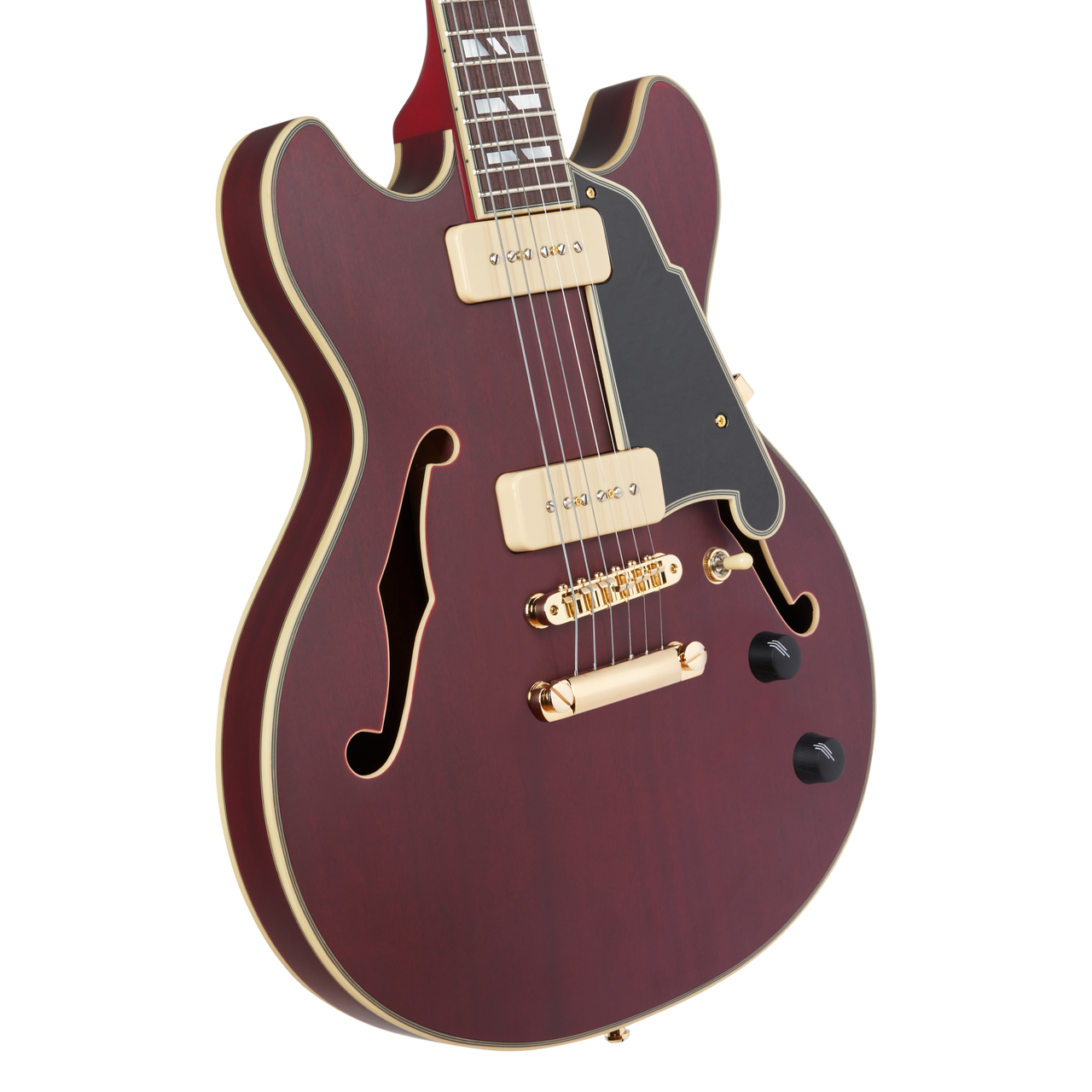 D'Angelico Deluxe Mini DC - Satin Trans Wine (DADMINIDCSTWGS) | Musician Madness
