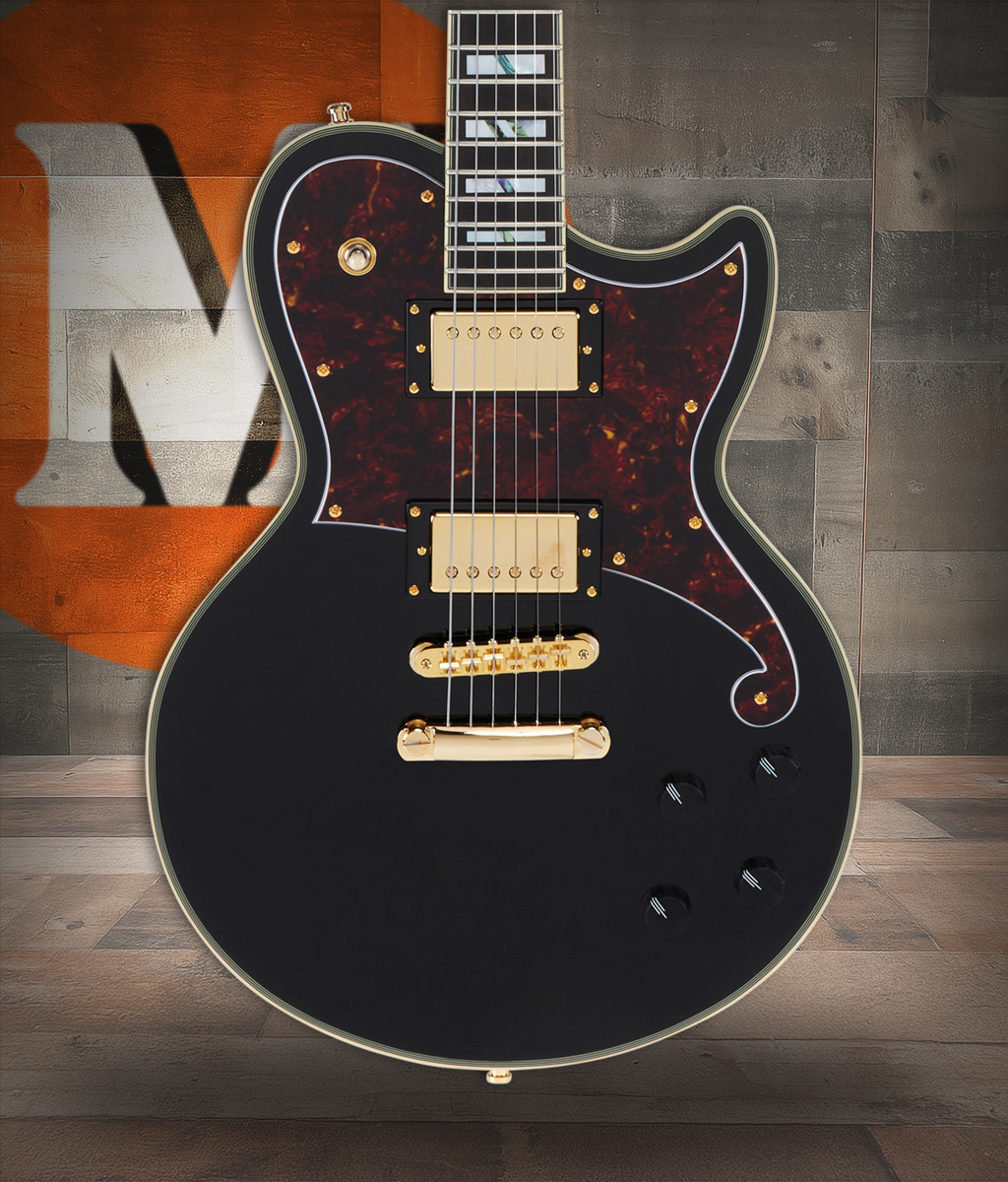 D'Angelico Deluxe Atlantic - Solid Black (DADATLSBK2GS) | Musician Madness
