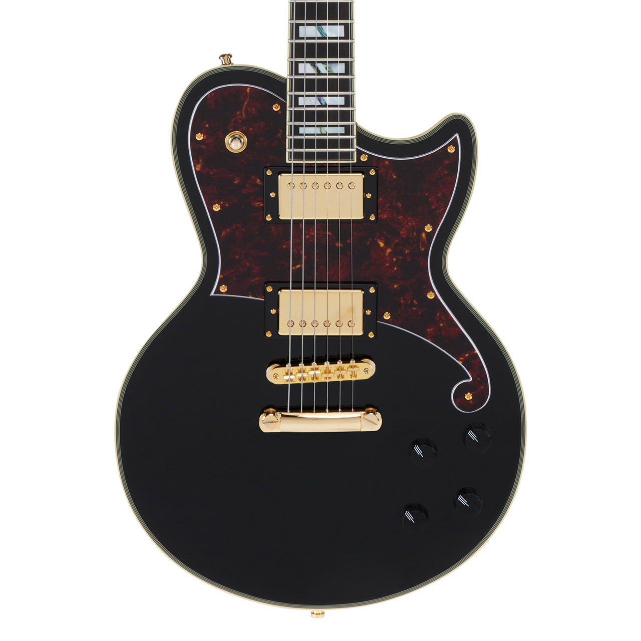 D'Angelico Deluxe Atlantic - Solid Black (DADATLSBK2GS) | Musician Madness