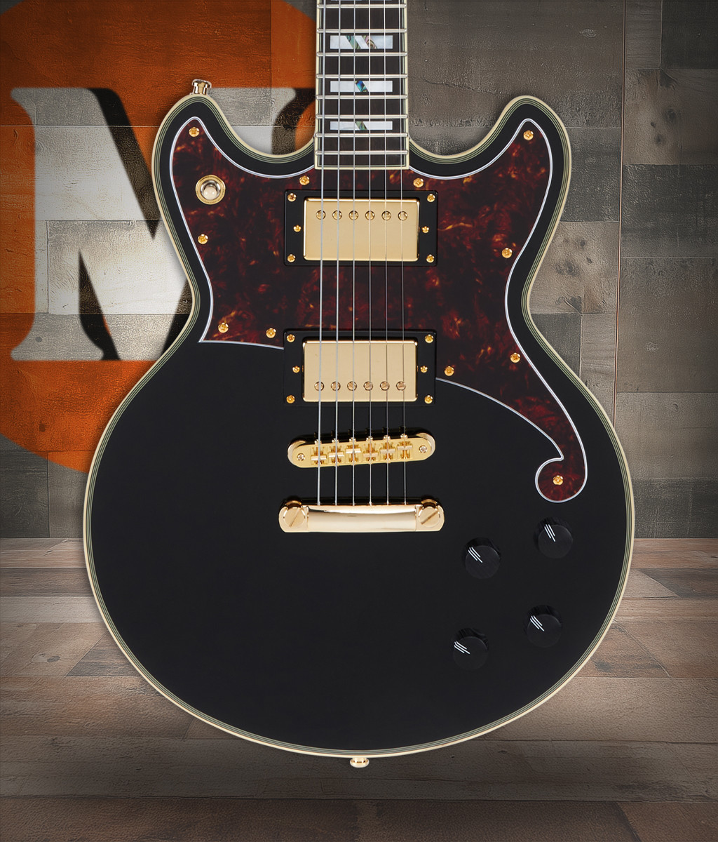 D'Angelico Deluxe Brighton - Solid Black (DADBRISBK2GS)