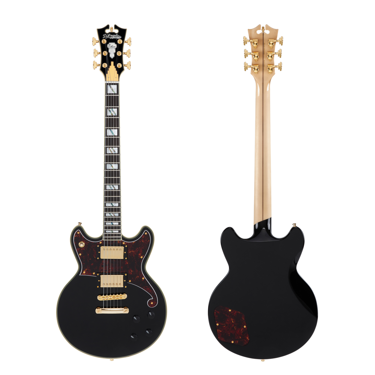 D'Angelico Deluxe Brighton - Solid Black (DADBRISBK2GS)