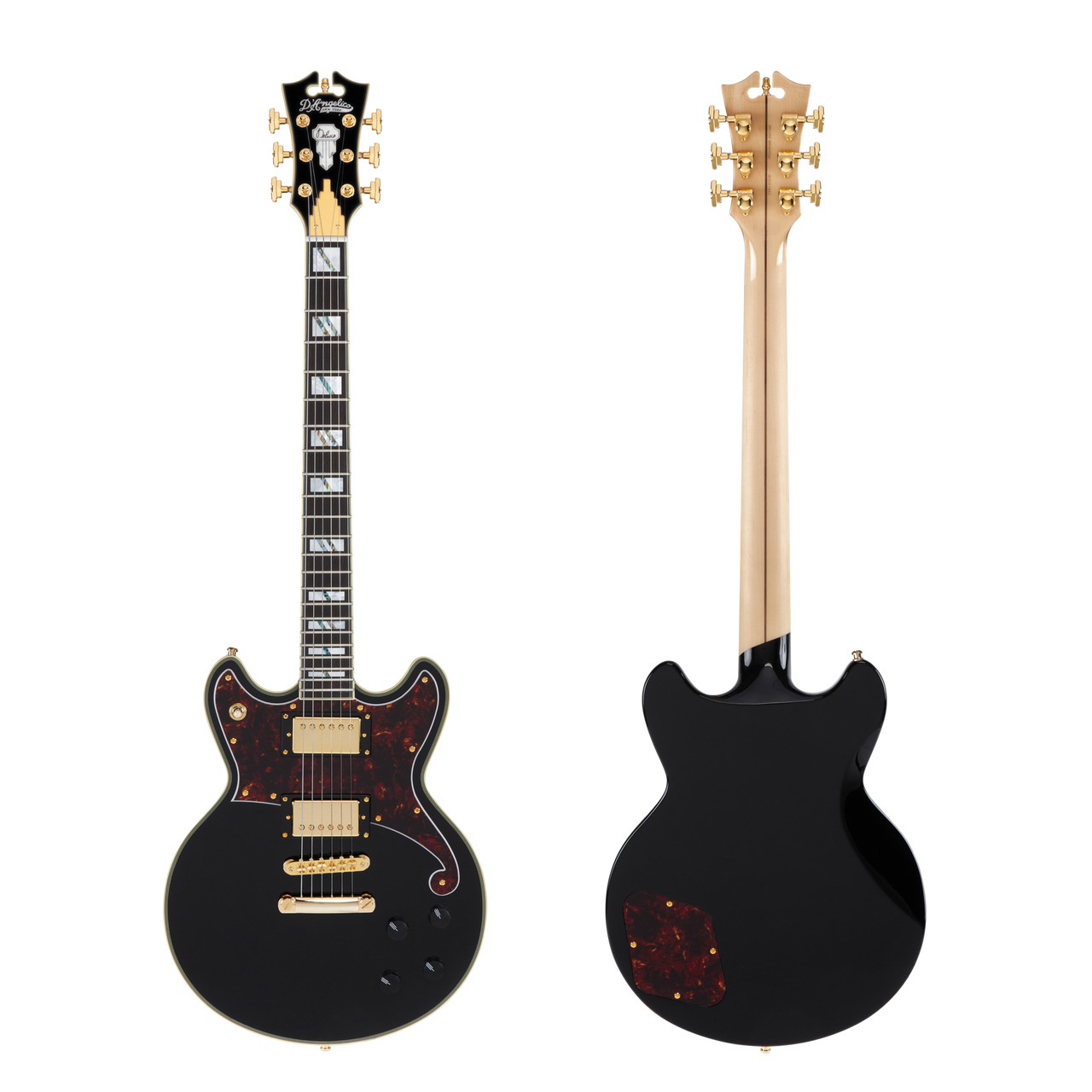 D'Angelico Deluxe Brighton - Solid Black (DADBRISBK2GS) | Musician Madness