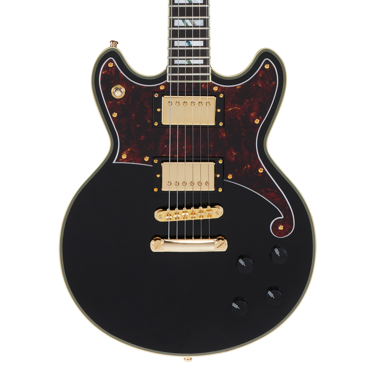 D'Angelico Deluxe Brighton - Solid Black (DADBRISBK2GS) | Musician Madness
