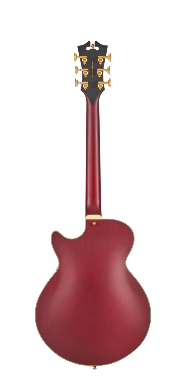 D'Angelico Deluxe Brighton Baritone - Satin Trans Wine (DADBSSSTWGS) | Musician Madness