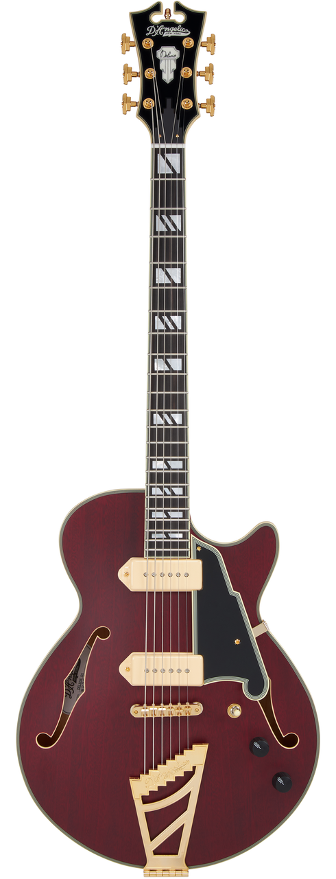 D'Angelico Deluxe Brighton Baritone - Satin Trans Wine (DADBSSSTWGS)
