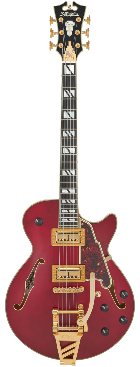 D'Angelico Deluxe Bobby Weir 3 - Satin Trans Wine (DADSSBW3STW)