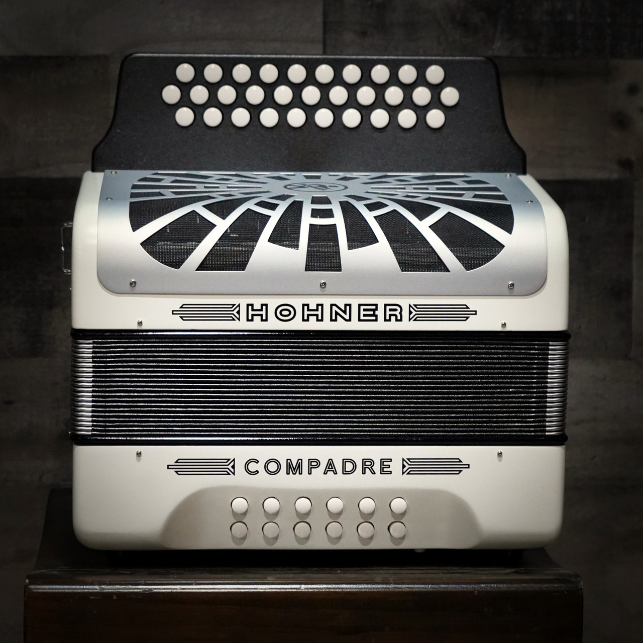 Hohner Compadre FBbEb White w/ Hard Case - Silver Grille (COFW-N)