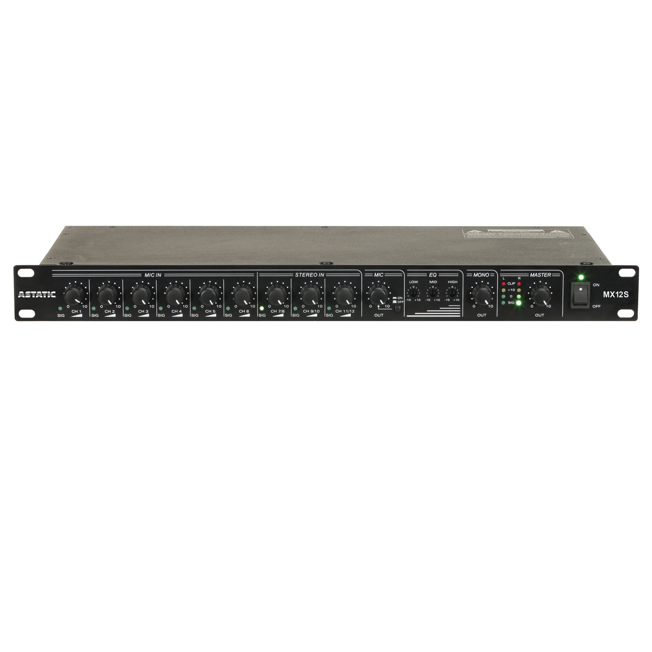 CAD MX12S 12 Channel Stereo Rack Mount Mixer (MX12S-U)