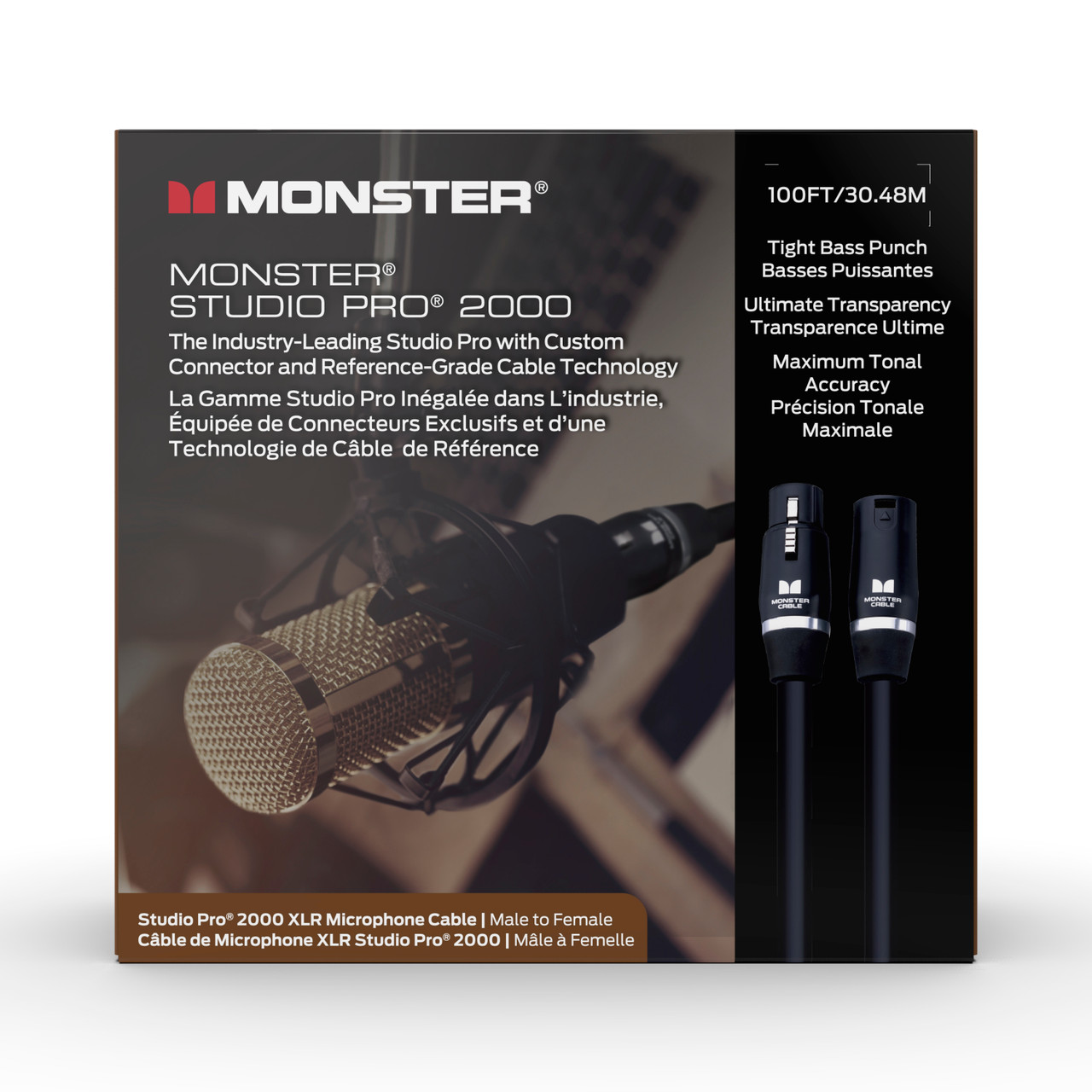 Monster SP2000-M-100WW Studio Pro 2000 Microphone Cable 100' (SP2000-M-100WW-U) | Musician Madness