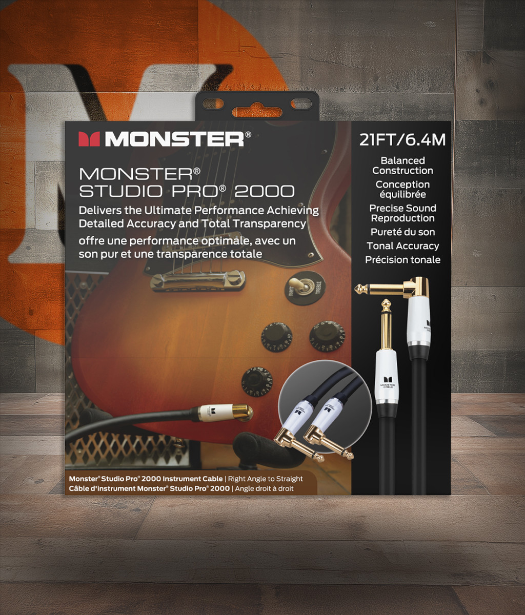 Monster Cable Studio Pro 2000 21' Strt-R/A Straight To Right Angle