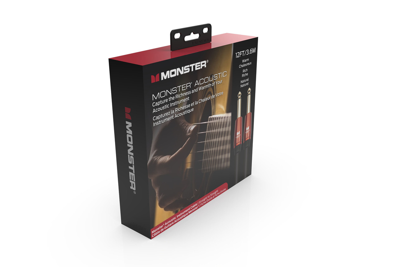 Monster MACST2-12WW Prolink Acoustic 1/4" Instrument Cable Straight to Straight 12' (MACST2-12WW-U) | Musician Madness