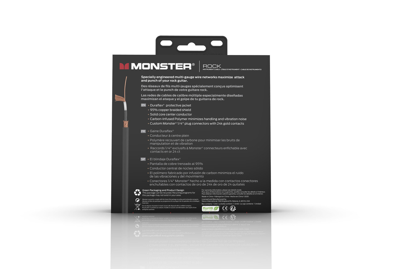 Monster MROCK2-6WW Prolink Rock 1/4" Instrument Cable 6 ft - Straight to Straight (MROCK2-6WW-U) | Musician Madness