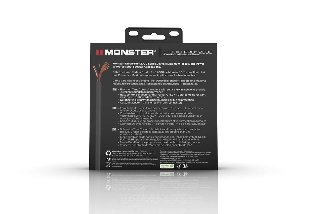 Studio Pro 2000 6' Spkr Cable Gold Contact XLR Buy the Monster Cable Studio Pro 2000 6' Spkr Cable Gold Contact XLR (SP2000-S-6WW-U) at Musician Madness with fastÂ…