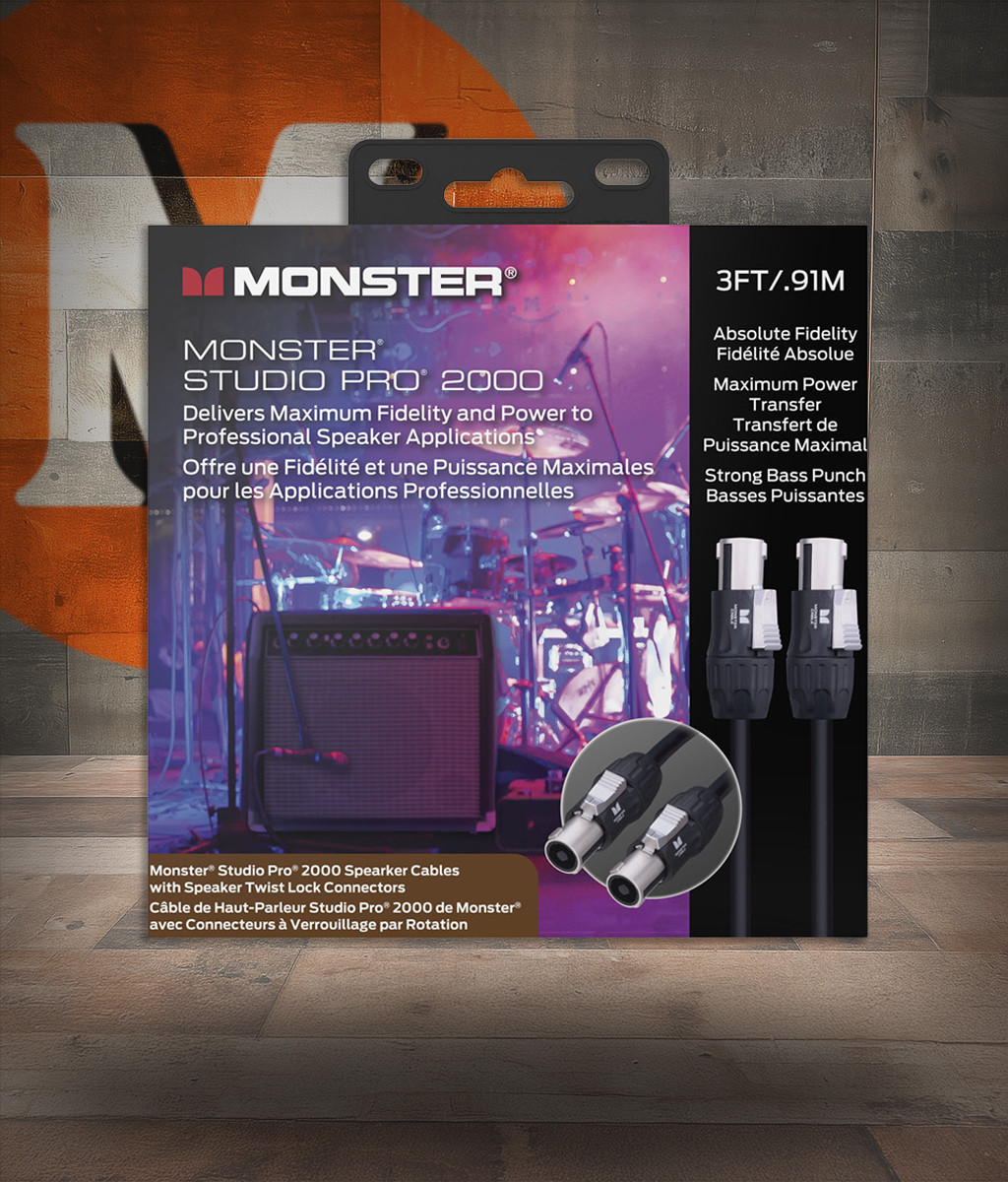 Monster SP2000-S-3SPWW Studio Pro 2000 Speak On Cable 3' (SP2000-S-3SPWW-U) | Musician Madness