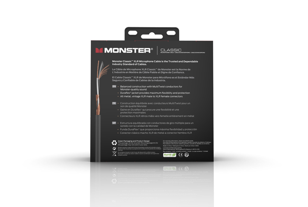 Monster Classic 5' Mic Cable Buy the Monster Cable Classic 5' Mic Cable (CLAS-M-5WW-U) at Musician Madness with fast shipping.