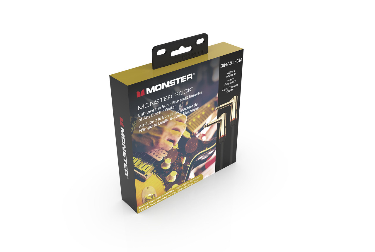 Monster MROCK2-0.75DAWW Prolink Rock 1/4" Instrument Cable 8 in - Right Angle to Right Angle (MROCK2-0.75DAWW-U) | Musician Madness