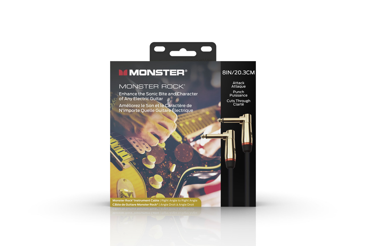 Monster MROCK2-0.75DAWW Prolink Rock 1/4" Instrument Cable 8 in - Right Angle to Right Angle (MROCK2-0.75DAWW-U) | Musician Madness