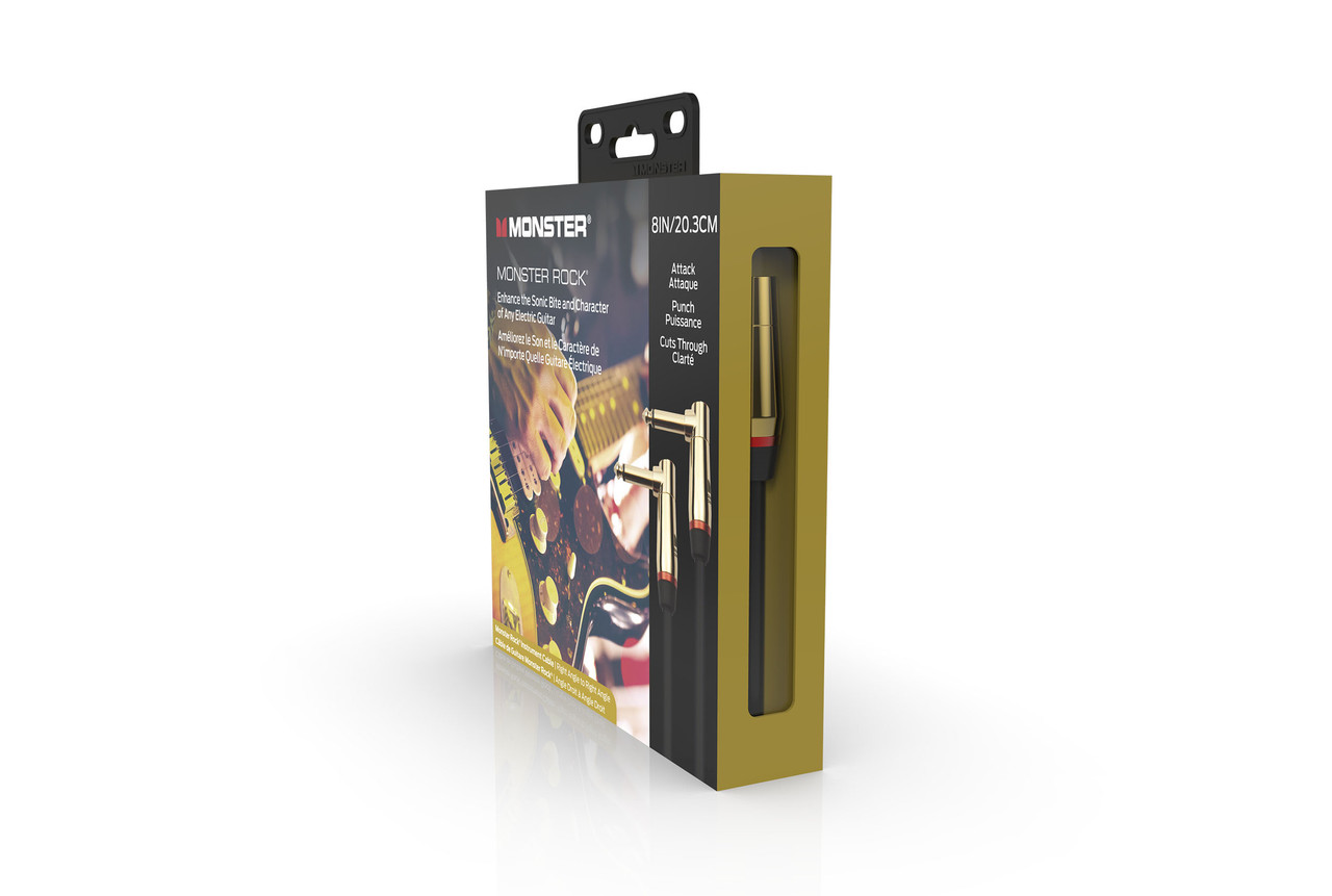 Monster MROCK2-0.75DAWW Prolink Rock 1/4" Instrument Cable 8 in - Right Angle to Right Angle (MROCK2-0.75DAWW-U) | Musician Madness