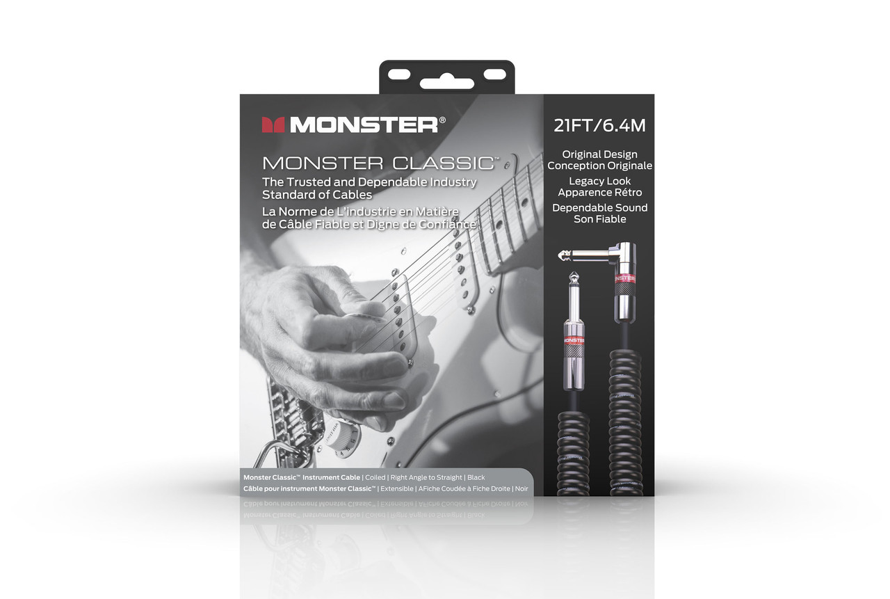 Mnstr Classic 21' Coiled Cable1/4" Straight to Straight Buy the Monster Cable Mnstr Classic 21' Coiled Cable1/4" Straight To Straight (CLAS-I-21ACWW-U) at Musician