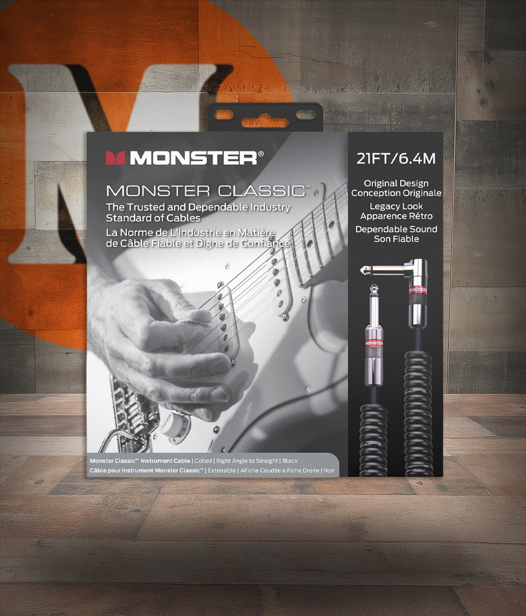 Mnstr Classic 21' Coiled Cable1/4" Straight to Straight Buy the Monster Cable Mnstr Classic 21' Coiled Cable1/4" Straight To Straight (CLAS-I-21ACWW-U) at Musician